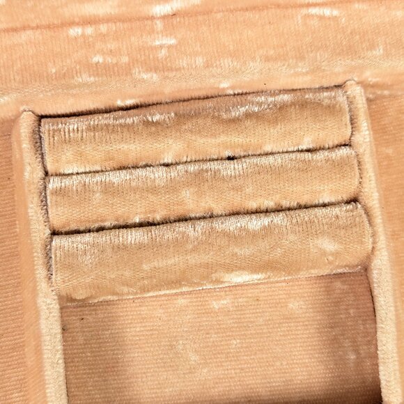 1970s Faux Leather brown jewelry box for men, Fleur de Lys logo - Picture 5 of 11